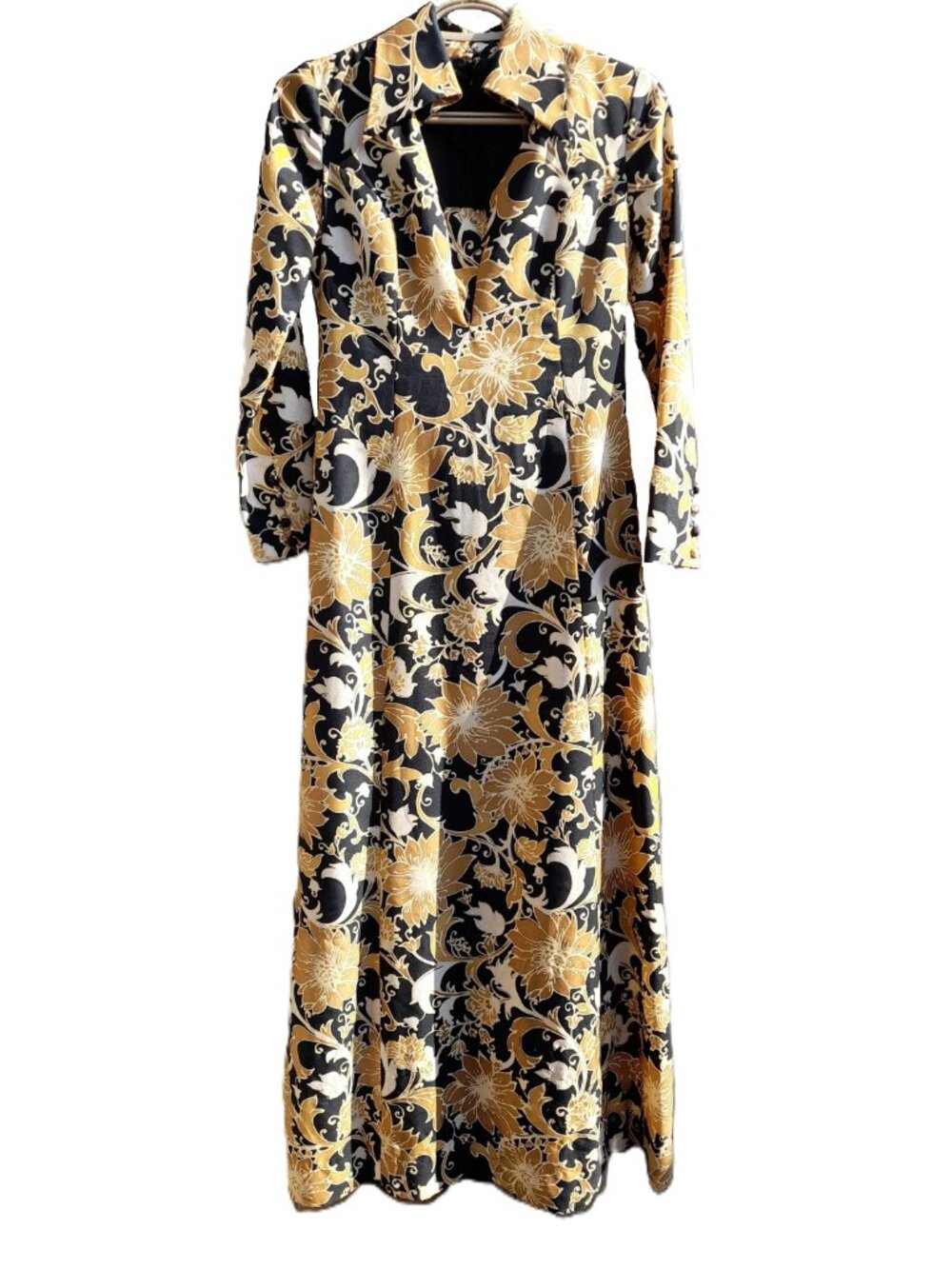 Vintage Hostess Dress by Genet of Tokyo Japan Retro Floral 60s 70s Designer
